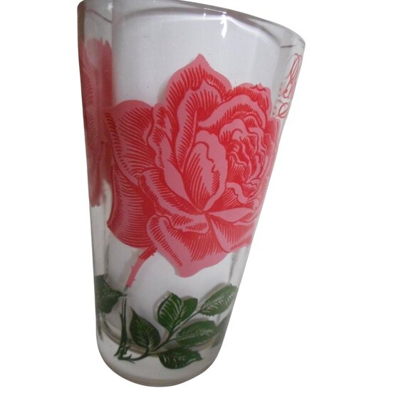 MCM Boscul Peanut Butter Drinking Juice Glass Tumbler Pink Rose Estate 5" Estat - Picture 3 of 4